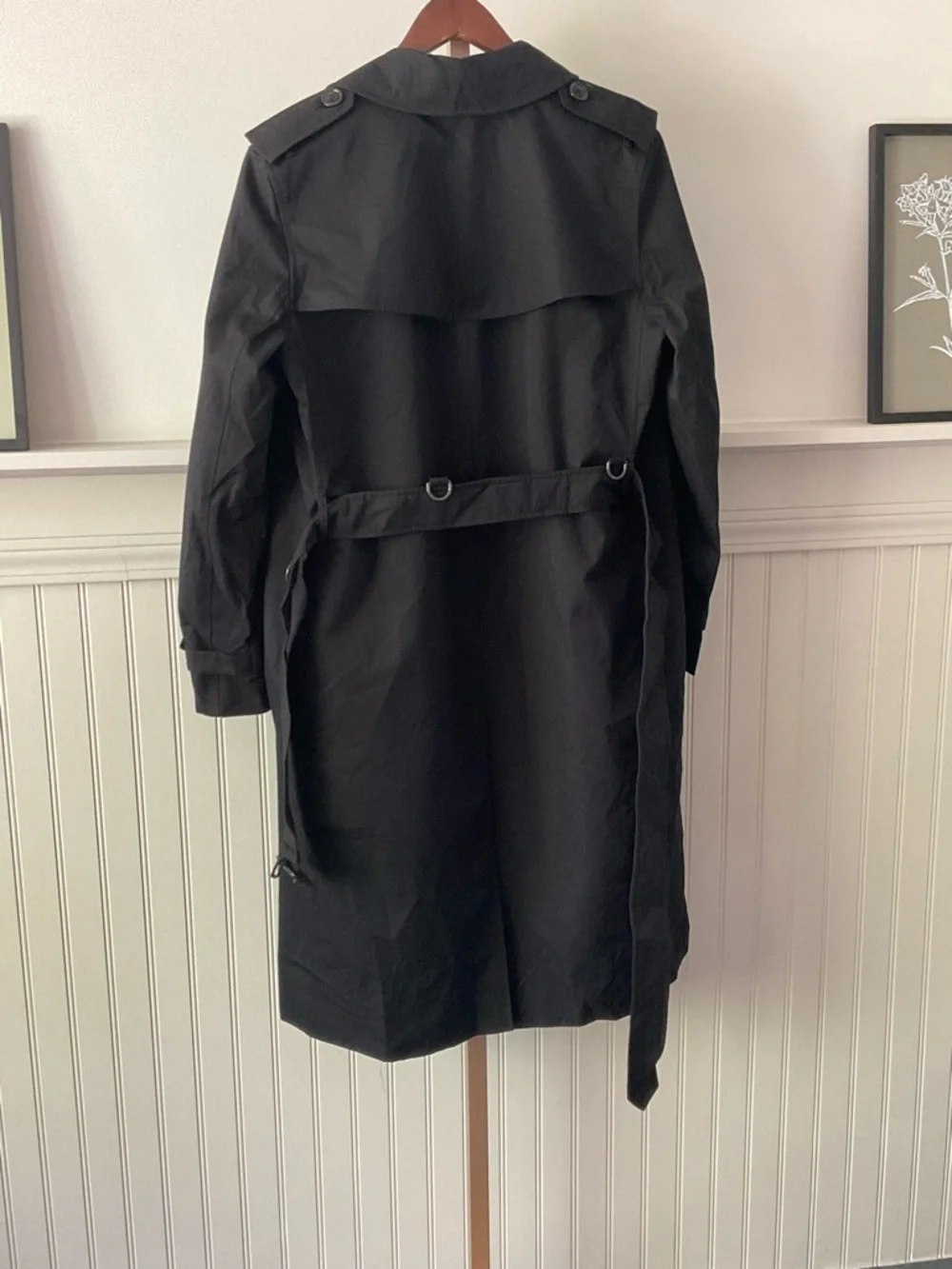 Burberry Kensington Trench Coat Black UK 14 US 12 Made in England Classic Belted - Picture 4 of 16